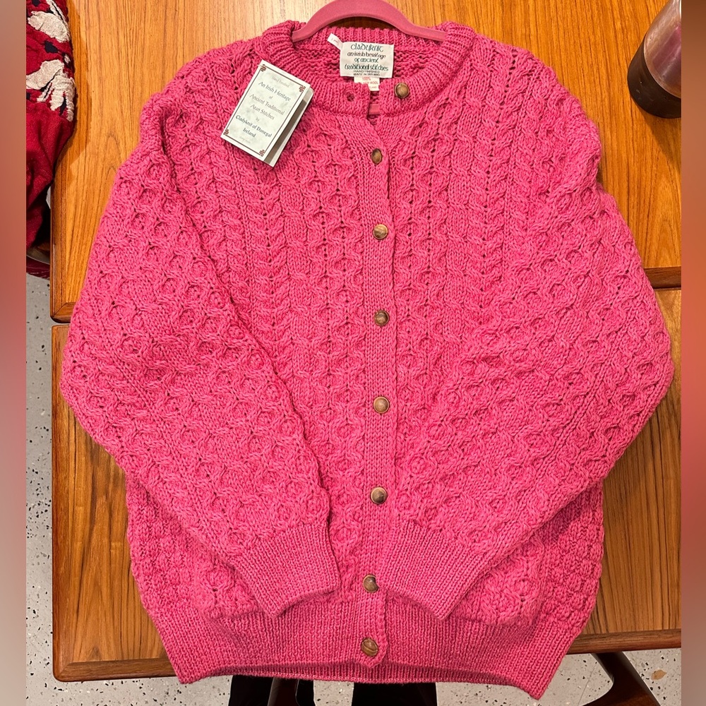 Vintage Claournit Brand New with Tags Pink Wool Sweater